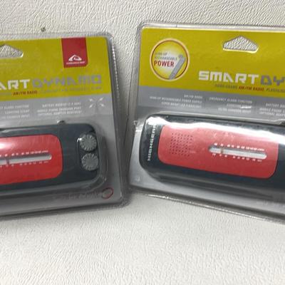 Smart Dynamo Hand Crank AmFm Radio, Flashlight, Emergency Alarm, 2 Units NIP