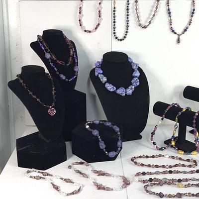 Artisan Costume Jewelry Necklaces with Vintage Components Reworked - Purple & Lavender