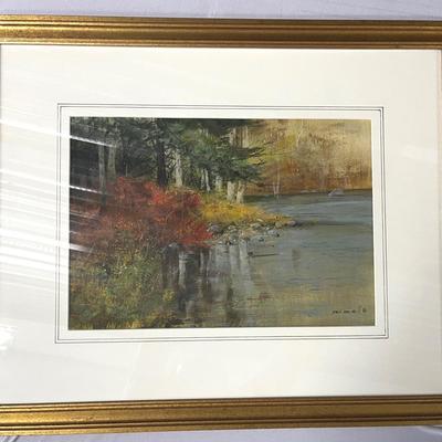 Fred McNeill Print, Goldtone Framed