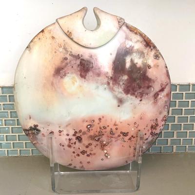 Jean Jacque Style Artful Pit-fire Pottery, Glazed -Pink and Coral Tones