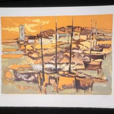 Harbour Scene Elaine Thiollier Artist Proof