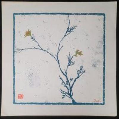 Teal/Olive Floral Abstract By Dantzic