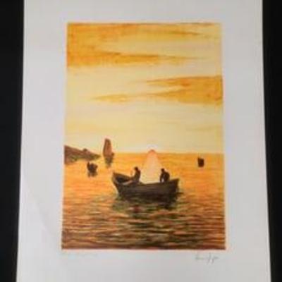 Sunset on the Water Signed by Artist Artist Proof