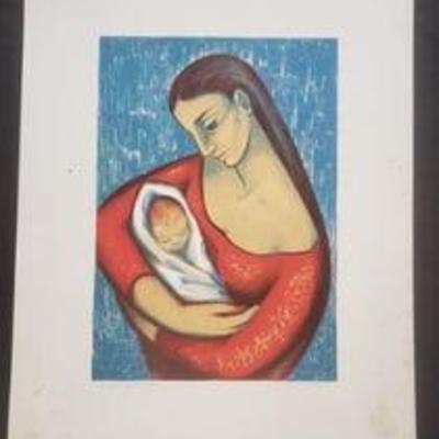 Mother and Child By Maria Josefa Colon Sambola Artist Proof