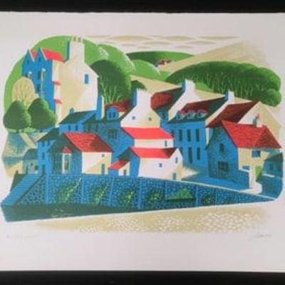Houses on The Hill Signed by Reginald Lander Artist Proof