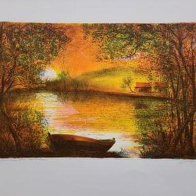 Sunset Creek By Joseph Puigmarti Valls Artist Proof