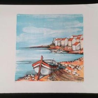A Fishing Boat Signed by Jeanin Kostia Blancheteau Artist Proof
