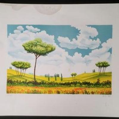 Poppies in A Meadow Signed By Artist Artist Proof