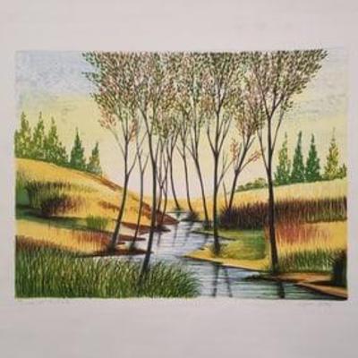 Stream with Trees By Vitali Orfeo Artist Proof