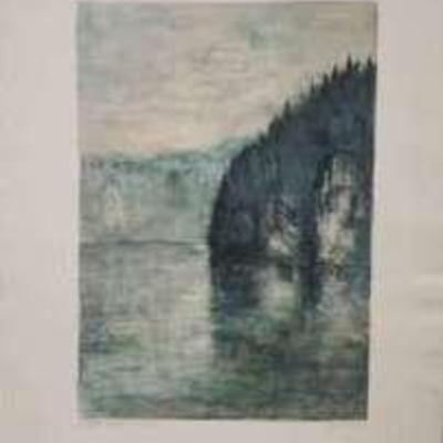 "Milieu de lac" Signed by Bernard Gantner Artist Proof