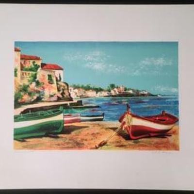 Boats Ashore Signed By Artist Artist Proof