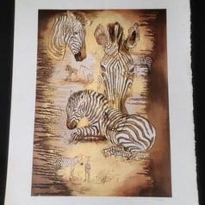 "Zebras" Signed by Caroline Schultz Artist Proof
