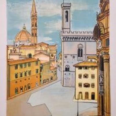 Florence, Italy Piazza By Artist Unknown Proof