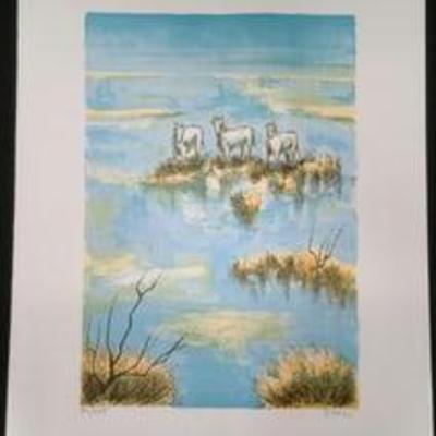 MCM Horses Grazing Signed by Zarou 311/375