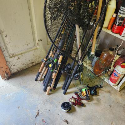 Fishing Poles, Reels And Nets