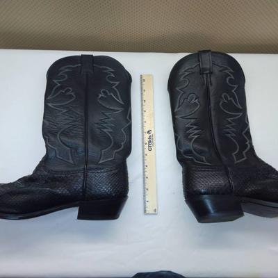 Larry Mahan Leather Cowboy Boots 