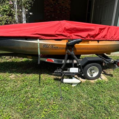 Old Town Sportsman Kayak With Minn Kota Motor And Trailer