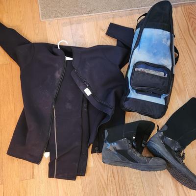 Wet Suit And Swim Fins