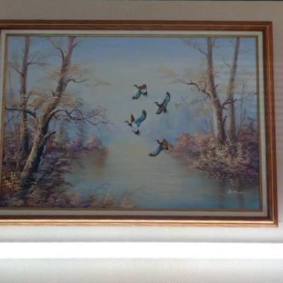 Oil On Canvas Painting Signed Ambrose