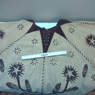 Two Tone Embroidered Poncho