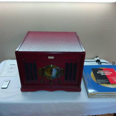 Leetac Nostalgia Record And CD Player And Vinyl Records