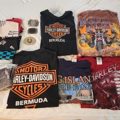 Harley Tees Plus Belt Buckle And Bandanas