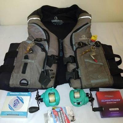 Fishing Life Vest With Two KastKing Reels