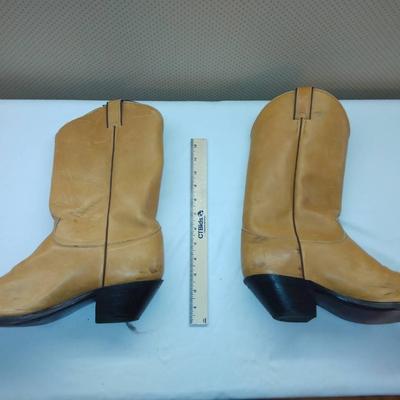Justin Tan Leather Cowboy Boots 