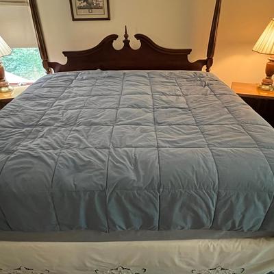 King Bed Frame + Stearns And Foster Siena Collection Mattress + 2 End Tables