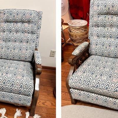 Matching Vintage Chevron Recliner