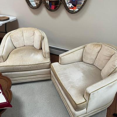 Suede Swevel Lounge Chairs 