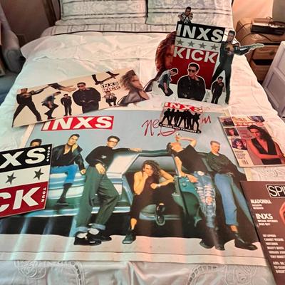 Vintage INXS "Kick" Memorabilia Lot - Posters, Magazine, Collectibles