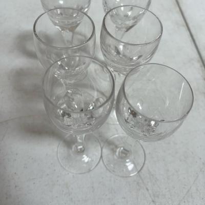 6 Crystal Cordial Glasses