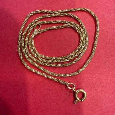 18K Gold Necklace 18” Long