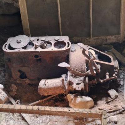 Rusted model A engine
