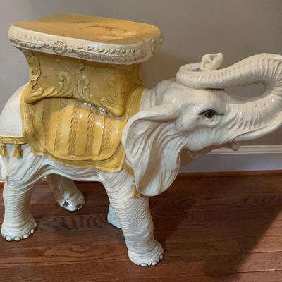 Cream Colored Elephant Plant Stand