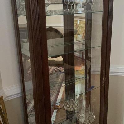 5 Shelf Wooden & Glass Curio Cabinet