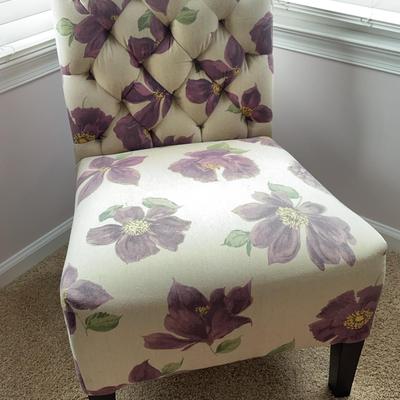 Pier 1 Floral Patterned Armless Chair