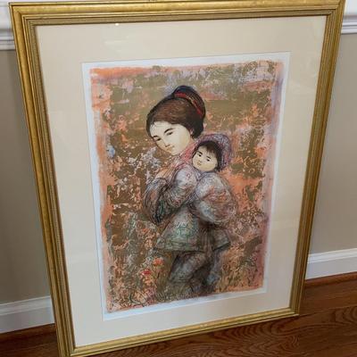 Edna Hibel "The Fruit Seller" Original Stone Lithograph - Signed Artist's Proof