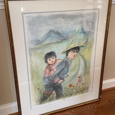 Edna Hibel "Great Wall" Original Stone Lithograph - Signed Artist's Proof