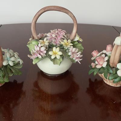 Trio of Nuova Capodimonte Flower Baskets