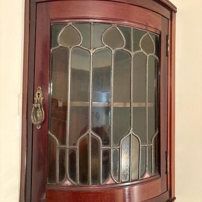 Hall House Stained Glass Front Corner Cupboard #1