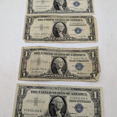 Four $1 Silver Certificates