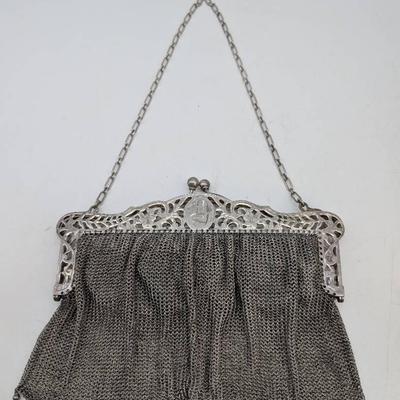 Vintage Sterling Silver Mesh Handbag 