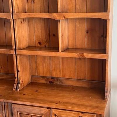 Wooden Bookshelf With Lower Cabinet - A