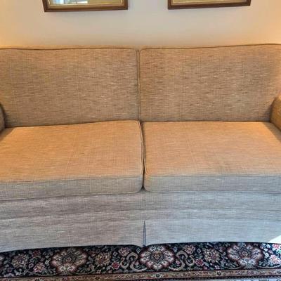 Vintage Sofa Couch Tweed Woven Fabric
