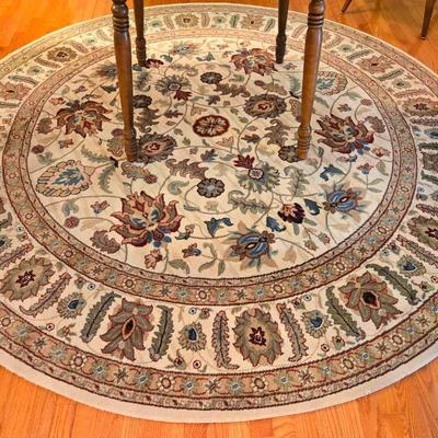 Round Woven Wool Area Rug