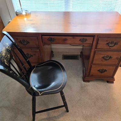 Vintage Desk & Nichols & Stone Painted Chair 
