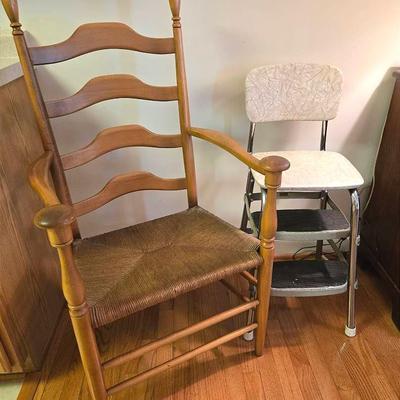 Vintage Rush Set Chair & Retro Step Stool