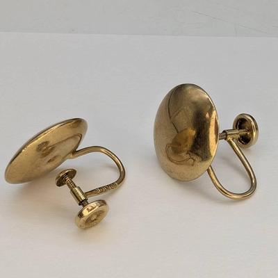 10K Gold Screw Back Earrings